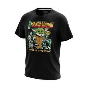 Star Wars The Mandalorian Comic Graphic Shirt Men's Large L Black Fifth Sun Tee
